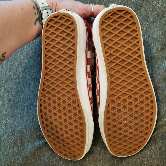 Vans primary check old skool shoe (red) - Picture 6 of 7